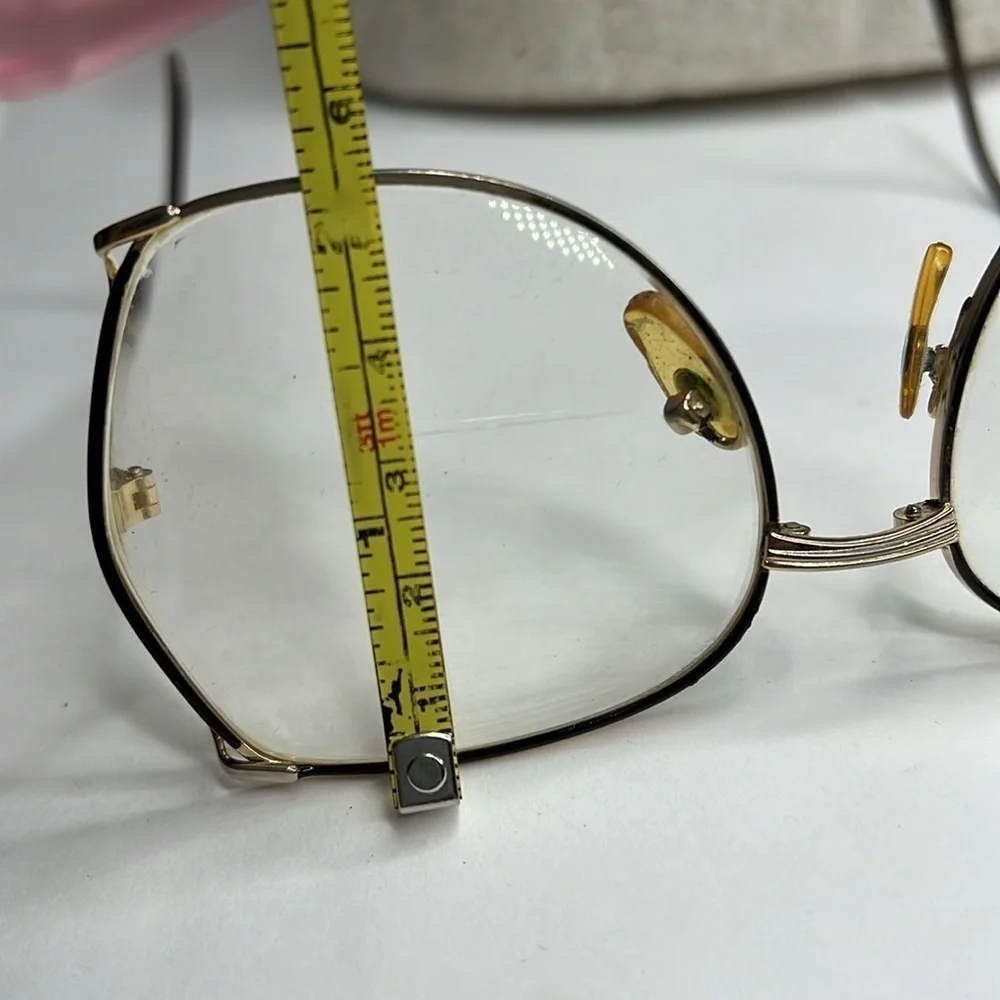 Vintage BG Colorama 135 Goldtone Metal Large Ophthalmic Frame